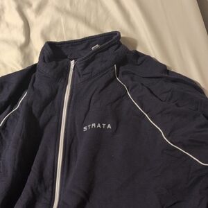 Strada Dark Blue Windbreaker with White Accents